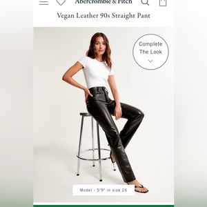 Abercrombie and Fitch curve love 90s straight vegan leather pants